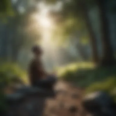 Meditation in Nature An individual meditating in a peaceful setting