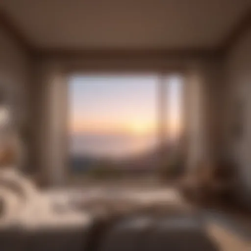 A serene sunrise illuminating a peaceful bedroom, symbolizing a fresh start.
