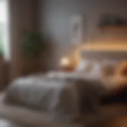 Relaxing bedroom ambiance with soft lighting