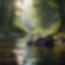 Serene landscape promoting tranquility