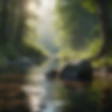 Serene landscape promoting tranquility