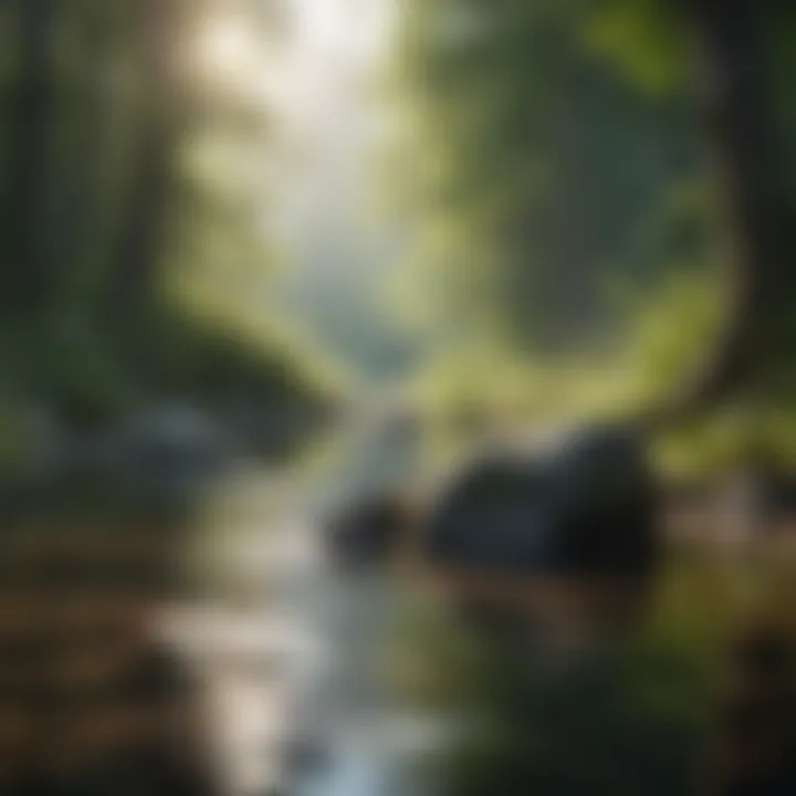 Serene landscape promoting tranquility
