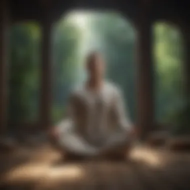 A person practicing meditation in a tranquil setting