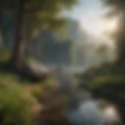 A serene landscape promoting mindfulness and reflection