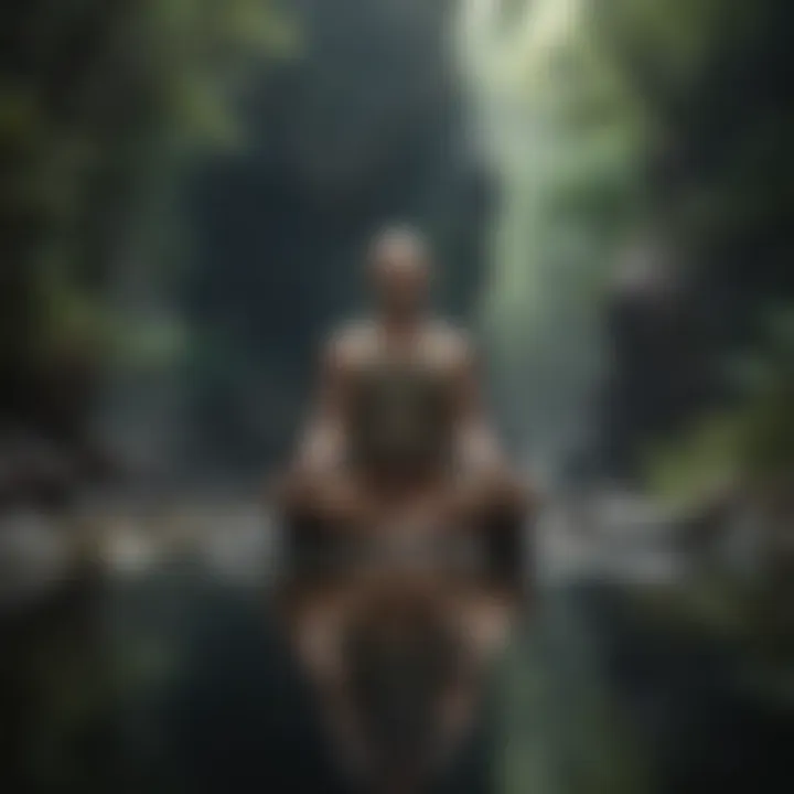 A person meditating in a calm environment