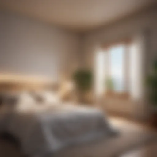 A serene bedroom environment promoting relaxation