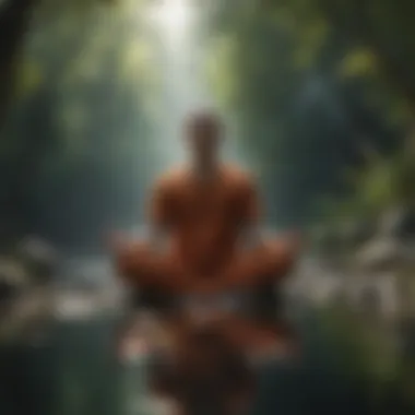 A person meditating in a tranquil setting