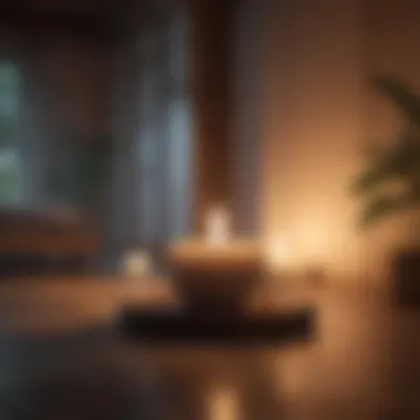 Tranquil Ambiance Candlelit room enhancing calmness with soft lighting