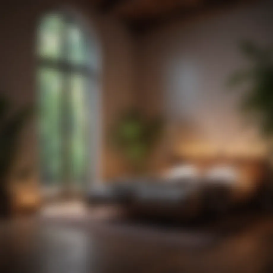 Serene environment with soft lighting