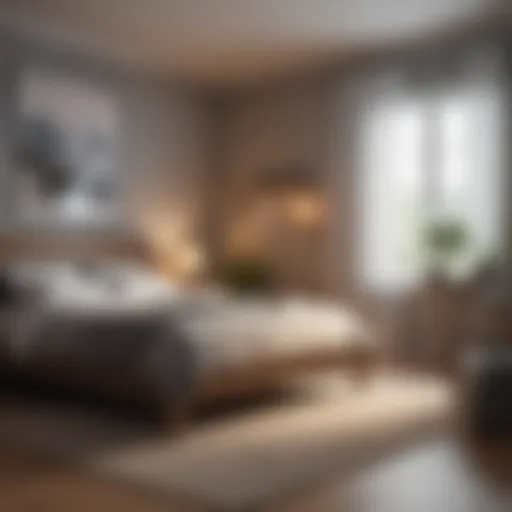 Calm bedroom environment with soft lighting