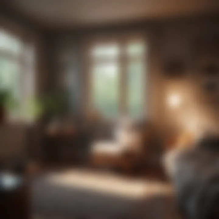A cozy nook with calming lighting and a book