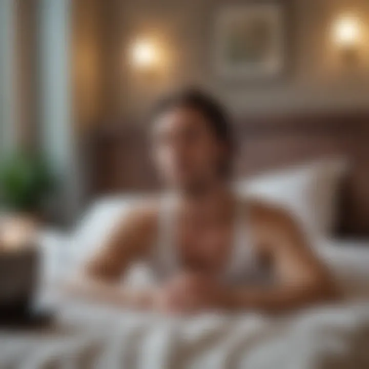 A person practicing mindfulness meditation before bed