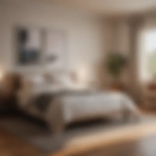 A serene bedroom environment promoting relaxation