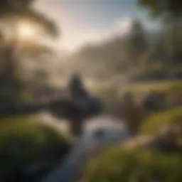 A serene landscape promoting mindfulness meditation