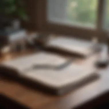 Journaling for Mindfulness Mindful reflection with a journal and pen on a desk