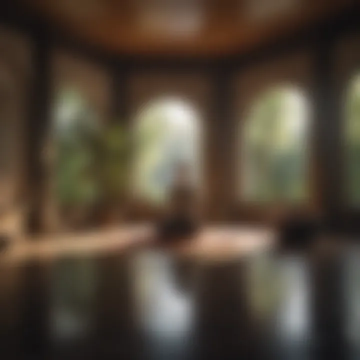 A tranquil meditation space filled with natural light