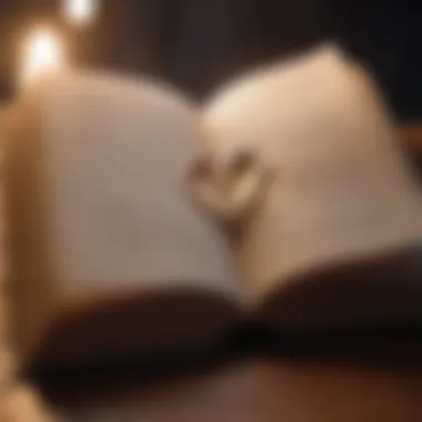 Literary Reflections on Affection An open book with love quotes highlighted