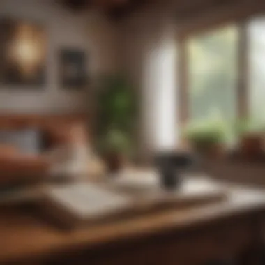 A cozy space with a cup of tea and a book on self-improvement
