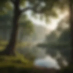 Tranquil nature scene with a serene landscape