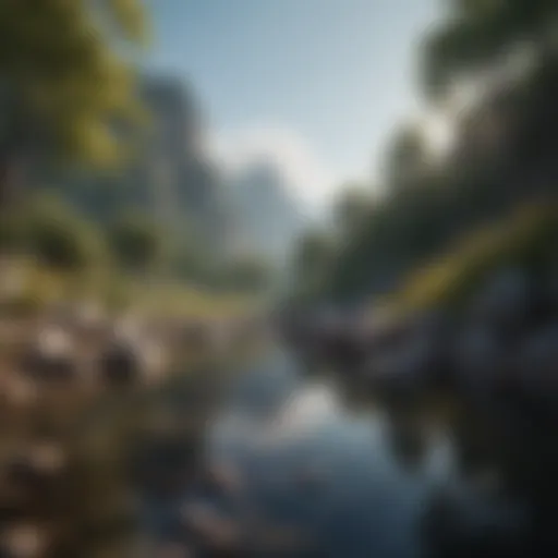 Serene landscape enhancing meditation ambiance