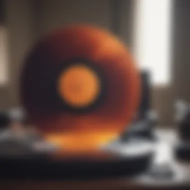 The Warmth of Vinyl: Sound Therapy A close-up of a vinyl record spinning on a turntable