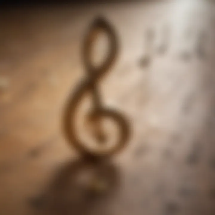 A close-up of musical notes symbolizing the connection between music and meditation.