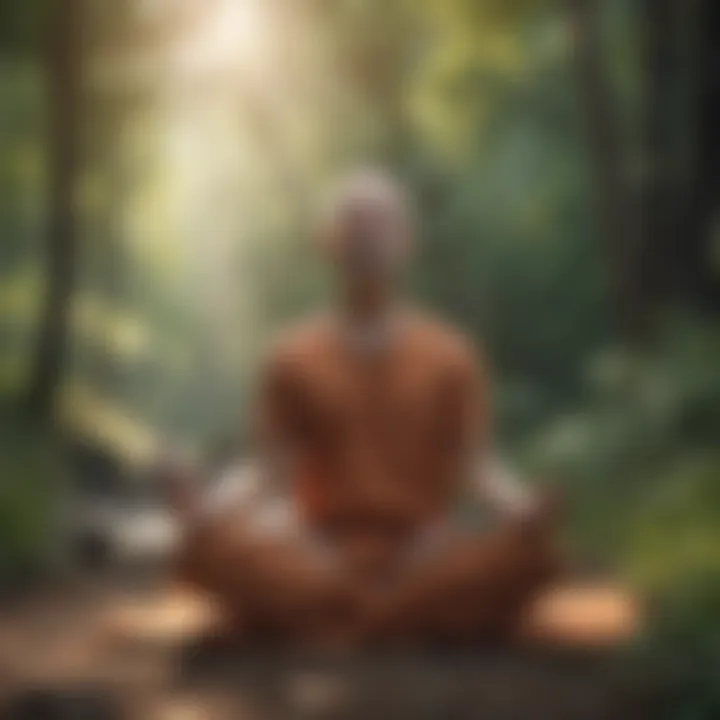 A person meditating in nature, embodying mindfulness and inner peace