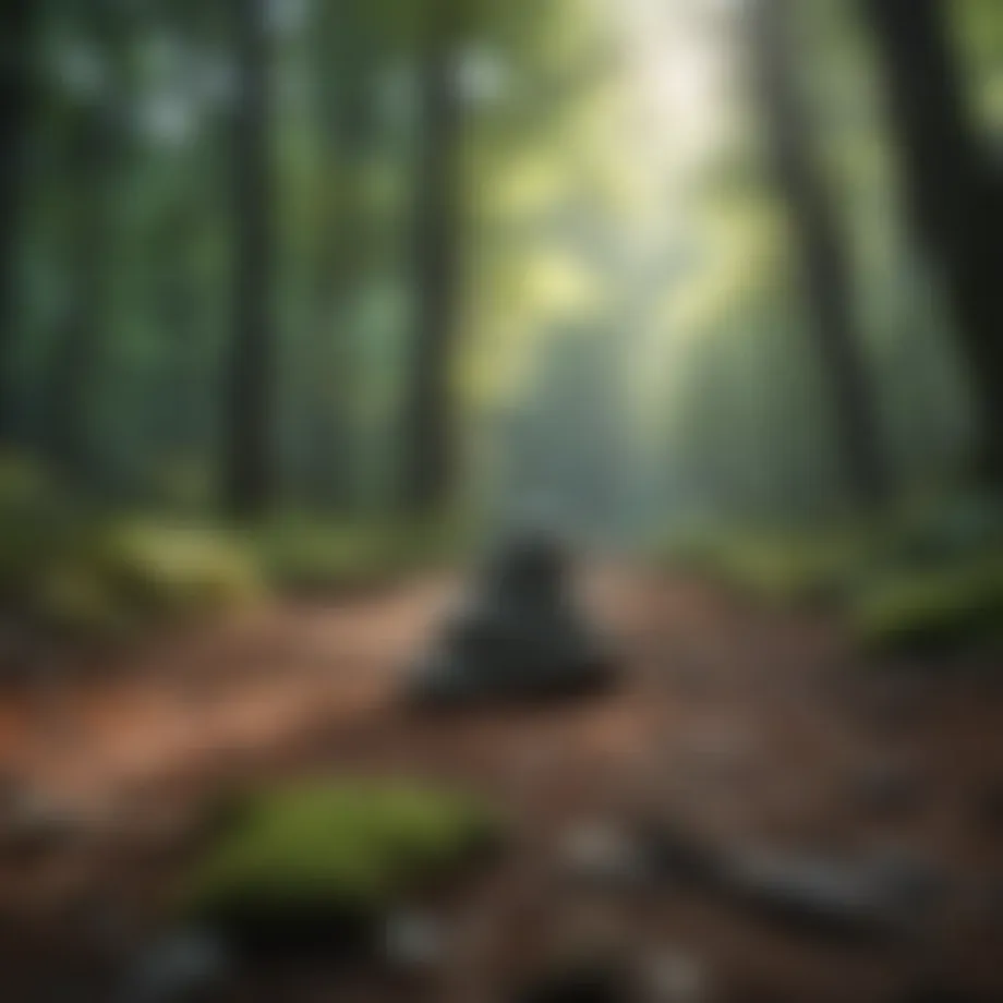 Tranquil forest setting for meditation