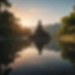Serene landscape reflecting tranquility