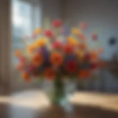 A vibrant bouquet of flowers brightening a room