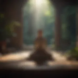 Calm meditation space with soothing elements