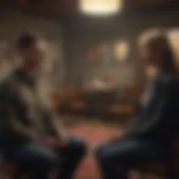 Cognitive Behavioral Therapy session illustrating therapist and client interaction