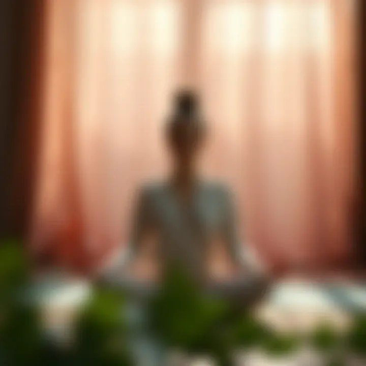 Artistic depiction of meditation as a coping mechanism