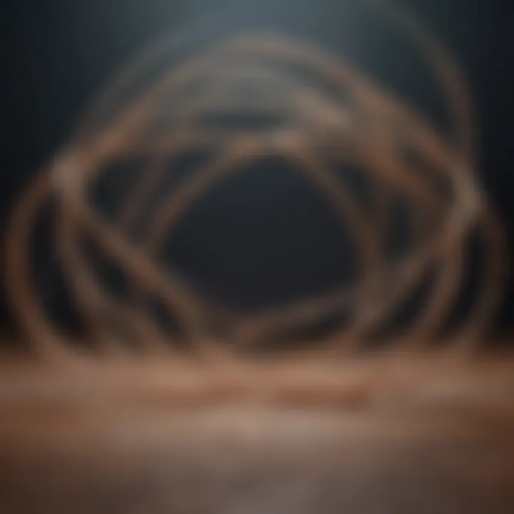 Abstract representation of intertwined threads symbolizing anxiety