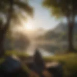 A serene landscape representing tranquility amidst chaos