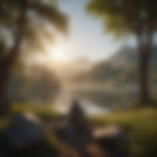 A serene landscape representing tranquility amidst chaos