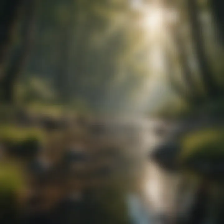 Serene nature scene promoting relaxation and peace