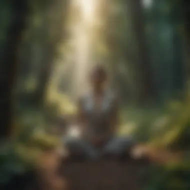 Embracing Mindfulness A meditative figure surrounded by nature