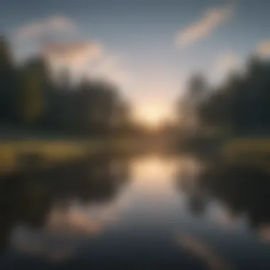 Reflections of Emptiness A serene landscape depicting a tranquil lake reflecting the sky