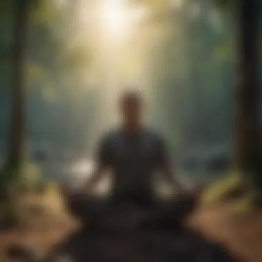 A person meditating in a tranquil setting