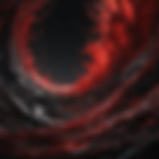 An abstract representation of anger depicting swirling red and black colors