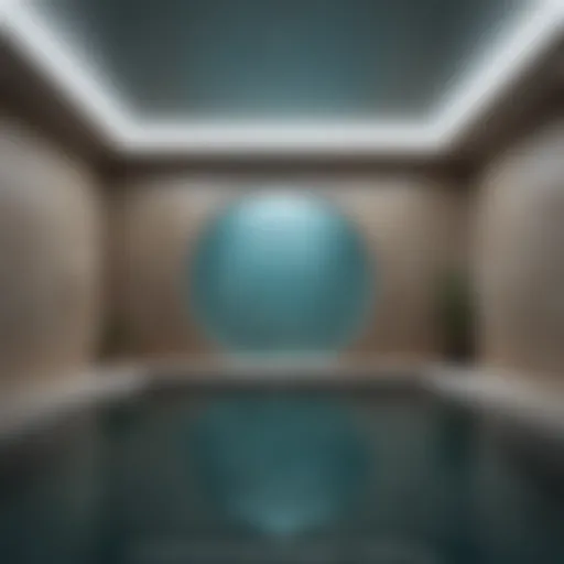 An interior view of a sensory deprivation tank emphasizing tranquility