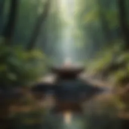 Meditative landscape with serene environment