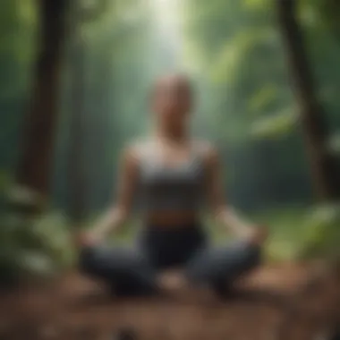 Close-up of a person in meditation pose outdoors