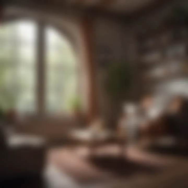 A cozy reading nook with an open book and a steaming cup of tea