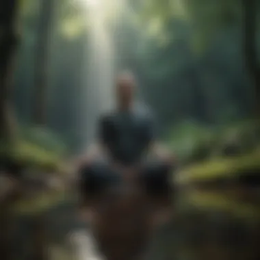 The Power of Mindfulness A person meditating in a tranquil environment.