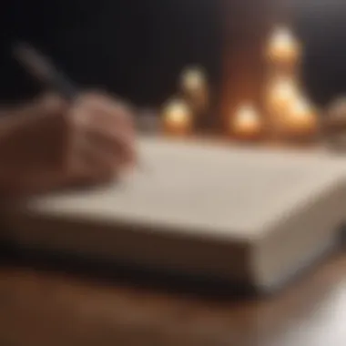 Writing for Healing A journal open with reflections and affirmations.