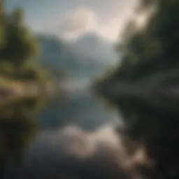 A serene landscape depicting calmness and reflection.