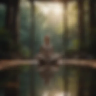 Calming Meditation Scene Calming meditation scene showcasing relaxation techniques