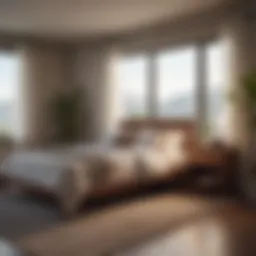 A tranquil bedroom setting with soft lighting and calming decor.